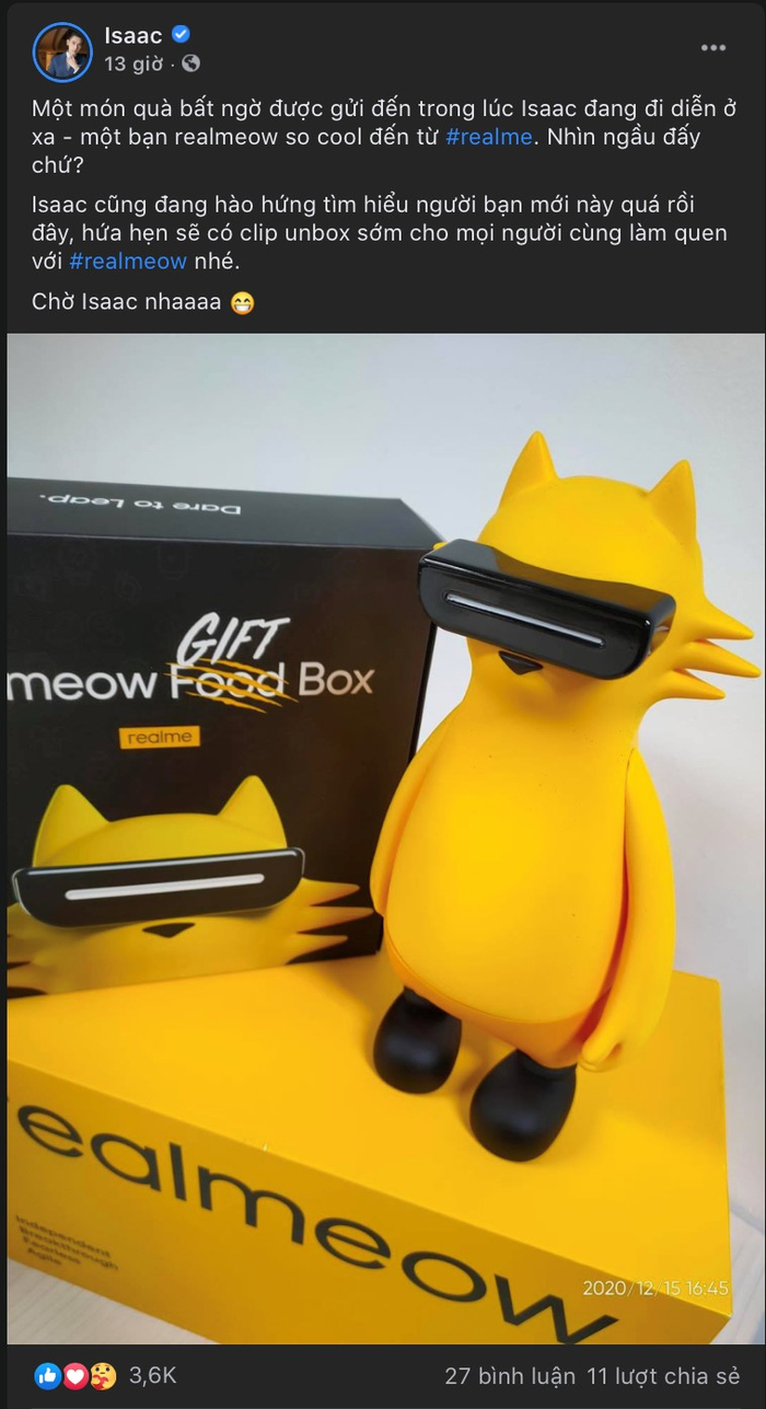Ca sĩ ISSAC, Amee thích thú với linh vật của Realme: chú mèo tạo xu hướng Realmeow Ảnh 5