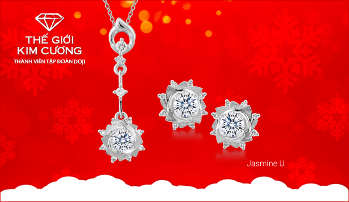 Từ ngày 14 – 25/12/2020, Thế Giới Kim Cương ưu đãi 15% trang sức kim cương và trang sức ổ. Riêng từ ngày 24-27/12, khách hàng được hưởng thêm mức ưu đãi 5% cho trang sức kim cương.