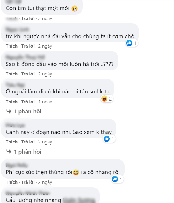 Fan đua nhau bình luận về cảnh hôn sáng tạo trong phim.