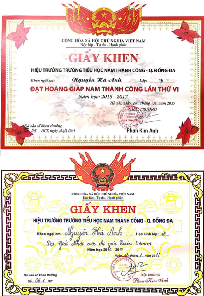 Cô bé giành nhiều giải cao trong các cuộc thi Toán.