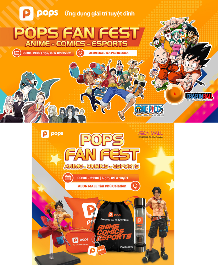 Bộ figure (mô hình) nhân vật anime nổi tiếng sẽ là quà tặng của POPS Fan Fest