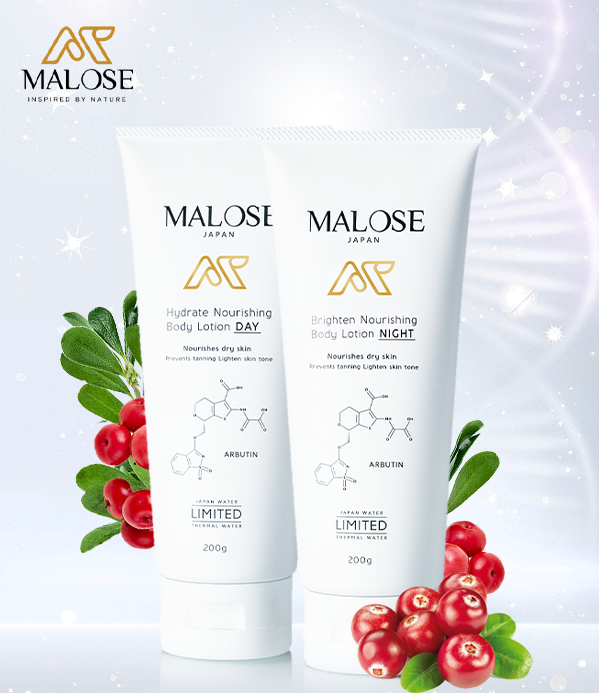 Bộ đôi Malose Body Lotion được sản xuất từ vùng núi Minami Alps - Nhật Bản với thành phần thuần thiên nhiên