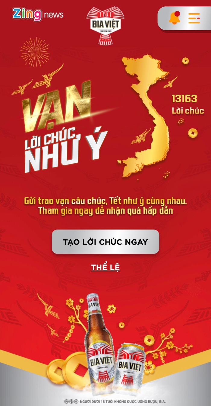 Tết này, hãy cùng Bia Việt chung tay lan toả sự như ý đến mọi miền Tổ Quốc thông qua chương trình “Vạn lời chúc như ý” 