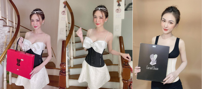 Kelly Nguyễn đã bị lôi cuốn và hấp dẫn hoàn toàn bởi màu đỏ sexy quyến rũ của Corset Chuẩn