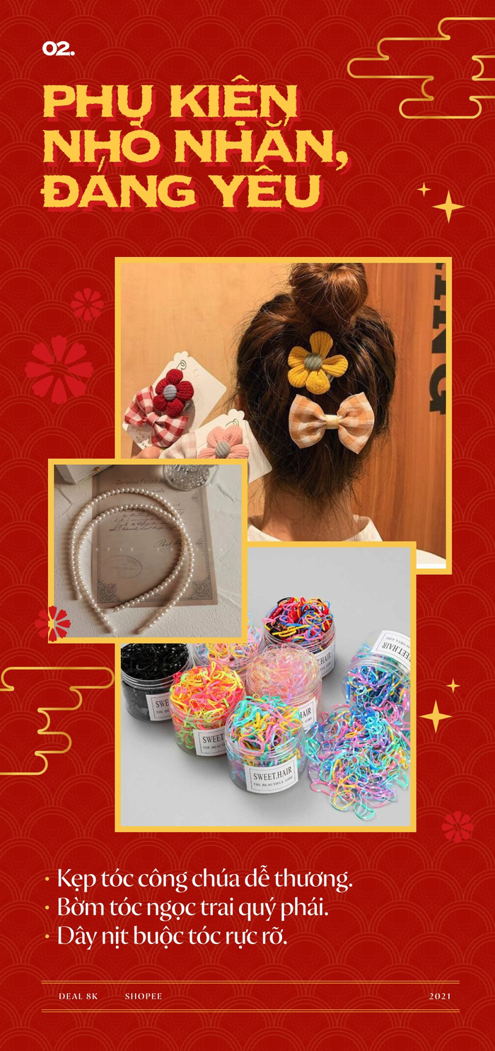 Chỉ với 8K, nàng tha hồ mua vớ xinh, bờm tóc, túi đựng đồ cho Tết này! Ảnh 4