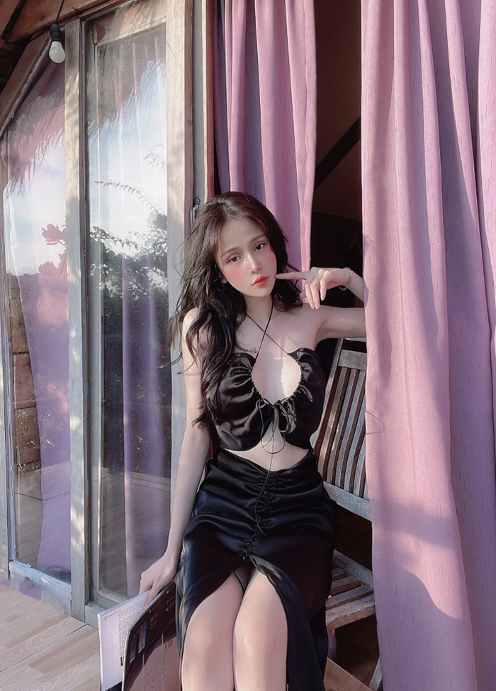 Vẻ đẹp cuốn hút của Vy Ngọc Phương My trong bộ đầm đen sang chảnh