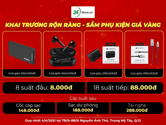 Phụ kiện chính hãng chỉ 8.000đ dành cho những khách hàng đến sớm