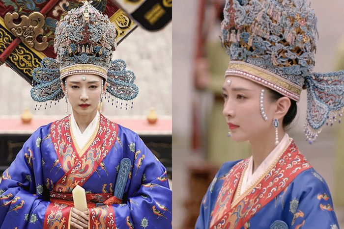 Sở hữu gương mặt sang chảnh, Giang Sơ Ảnh càng trở nên cao sang trong trang phục kiêu sa.