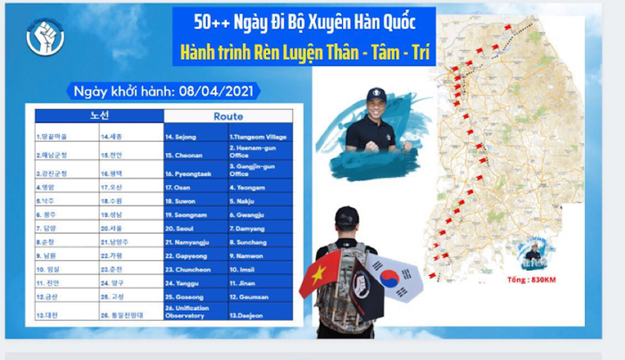 Hành trình xuyên Hàn Quốc truyền cảm hứng của Te Fung.