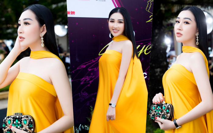 Hoa hậu Huỳnh Thuý Anh đẹp tỏa sáng tại họp báo Miss Earth Việt Nam 2021 Ảnh 2