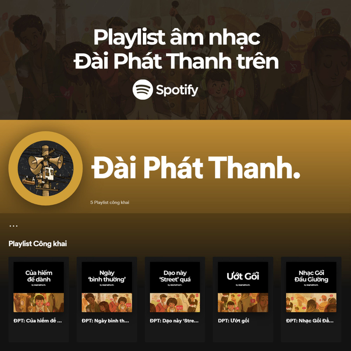 Kênh Spotify của Đài Phát Thanh gợi ý loạt playlist nhạc phù hợp với giới trẻ