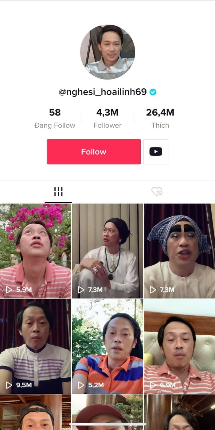 Trang TikTok chính chủ cũng duy trì đều đặn từ triệu đến chục triệu lượt xem cho mỗi video