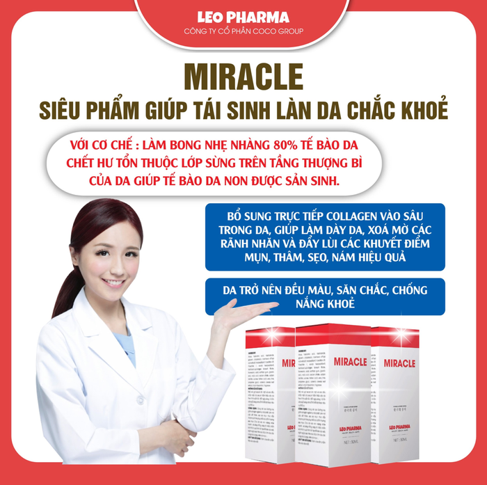 Serum Miracle giúp tăng sinh tế bào làm dày da và chống nắng khỏe Ảnh 1