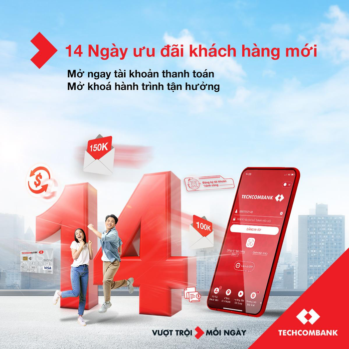 Không dừng lại ở đó, chương trình của Techcombank còn mang đến hành trình săn ưu đãi siêu thú vị khi hoàn thành 3 cột mốc trong vòng 14 ngày