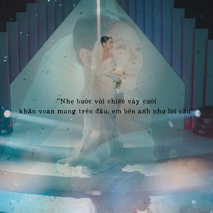 Lời hát đầu tiên như giới thiệu về khung cảnh đặc biệt bài hát sẽ được cất lên - lễ đường đám cưới.