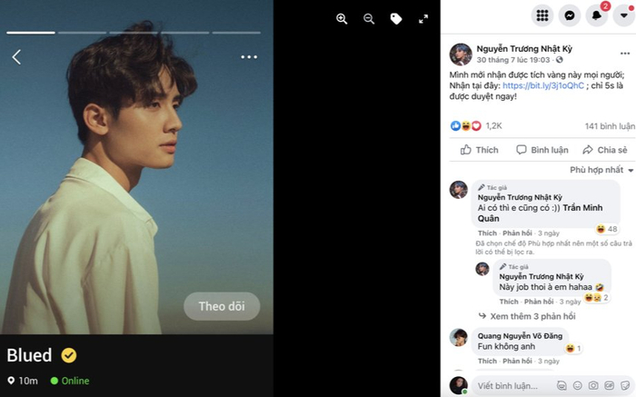 Hàng loạt Hot boy đình đám có nút vàng trên mạng xã hội Ảnh 2