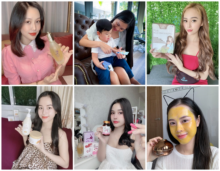 Có thể kể đến một số sản phẩm như: Bộ sản phẩm Evamost; Gel mặt nạ ngủ nghệ Nano Curcumin; Bộ SP gội xả dưỡng Serum4Hair; Kem dưỡng da đa năng Baby; Muối ngải sinh khương... Tất cả đều được nhiều khách hàng tin dùng.