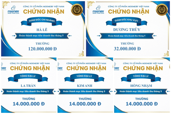 Chỉ cần điểm qua một số chứng nhận trao thưởng cũng đủ thấy Công ty Mẹ & Bé của Nhã Phương chắc phải “ăn nên làm ra” nên mới chi thưởng lớn đến thế cho đối tác.
