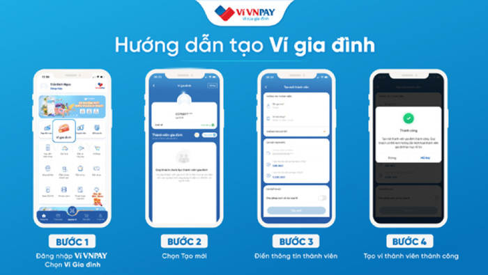 4 bước đơn giản để tạo ví gia đình trên ví VNPAY.