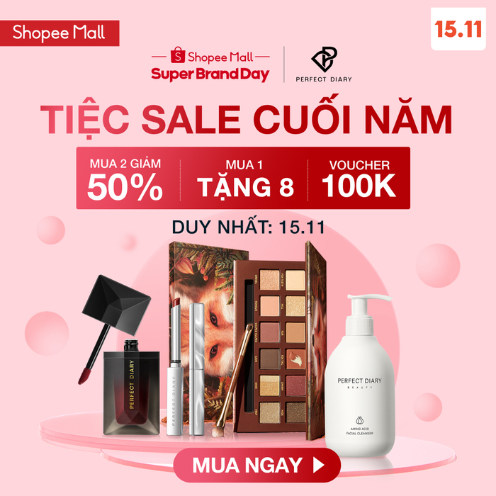 Hàng ngàn ưu đãi ấn tượng chờ bạn khám phá tại Ngày Hội Siêu Thương Hiệu Perfect Diary.