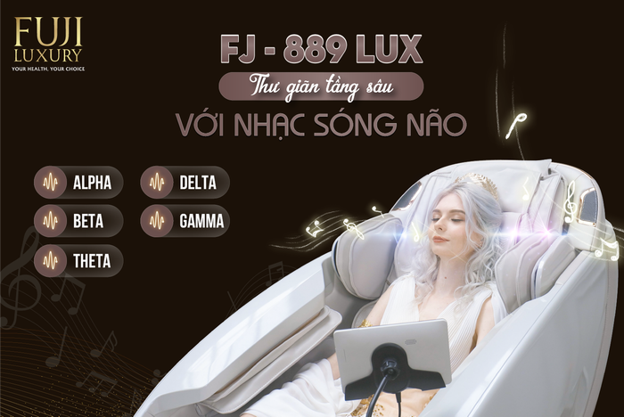 Nhạc sóng não được tích hợp đem đến giải pháp thư giãn tầng sâu, loại bỏ mọi áp lực
