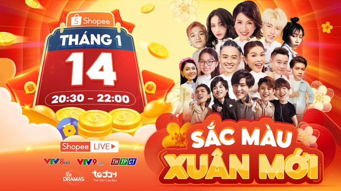 TV Show “Sắc Màu Xuân Mới” là sẽ là một chương trình lý tưởng giúp bạn thư giãn ngày cuối tuần, đồng thời khởi động cho hoạt động săn voucher trước thềm sự kiện Shopee Tết Sale.