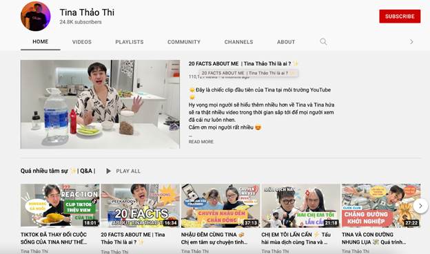 Kênh Thảo Thi đạt tỷ lệ tăng trưởng 67.82%.