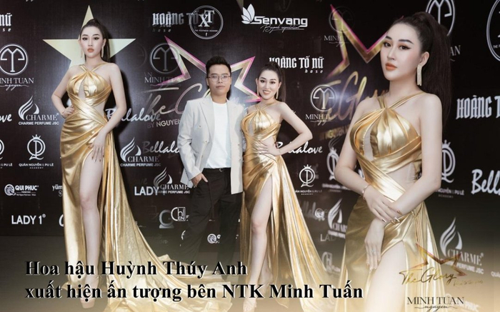 Hoa hậu Huỳnh Thúy Anh xuất hiện ấn tượng bên NTK Minh Tuấn Ảnh 2