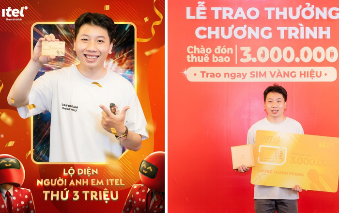 Trao giải mừng 3 triệu thuê bao – iTel tặng chủ nhân giải thưởng SIM Vàng trị giá 300.000.000 VNĐ Ảnh 2