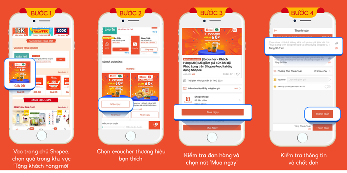 Chỉ cần thực hiện 4 thao tác đơn giản trên ứng dụng Shopee là bạn có thể dễ dàng đặt món từ 15 thương hiệu đình đám với mức giá siêu tiết kiệm.