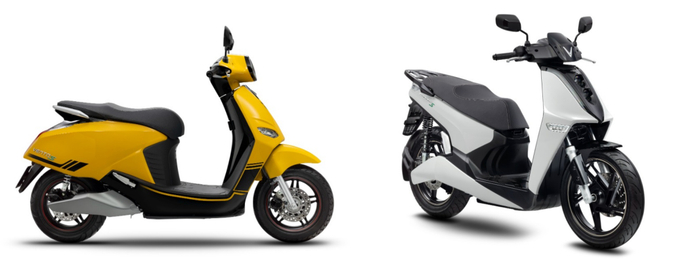 Hình ảnh: VinFast Vento S (trái), Theon S (phải)