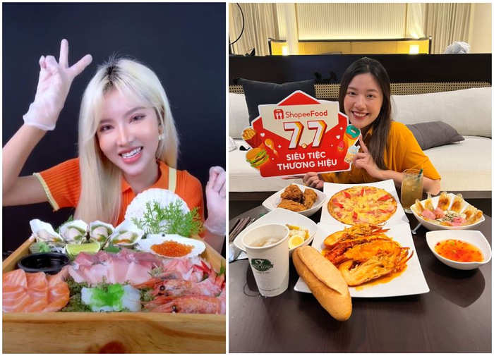Hiểu rõ niềm vui ăn uống đến từ việc sẻ chia, các KOLs vừa livestream mukbang vừa không quên dành tặng khán giả theo dõi loạt voucher xịn mịn để dân tình thỏa sức đặt món từ ShopeeFood.