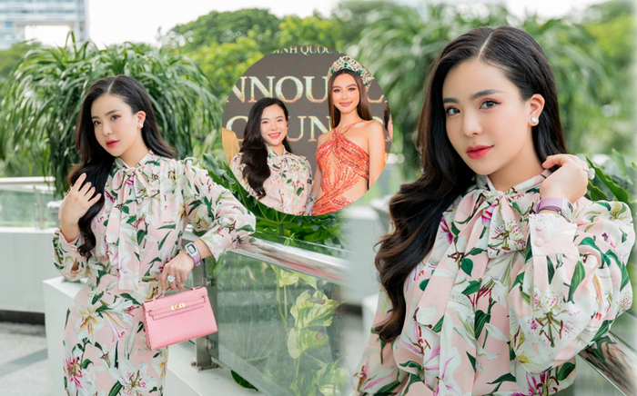 Chị Ông Địa Thu Trang diện cây đồ hiệu, tự tin tạo dáng cùng Hoa hậu Thuỳ Tiên Ảnh 2