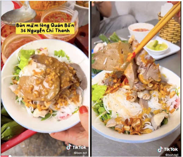 Vì chưa đủ thỏa mãn nên sau đó chàng food blogger còn ăn thêm bánh bèo kèm chả cũng ngon không kém