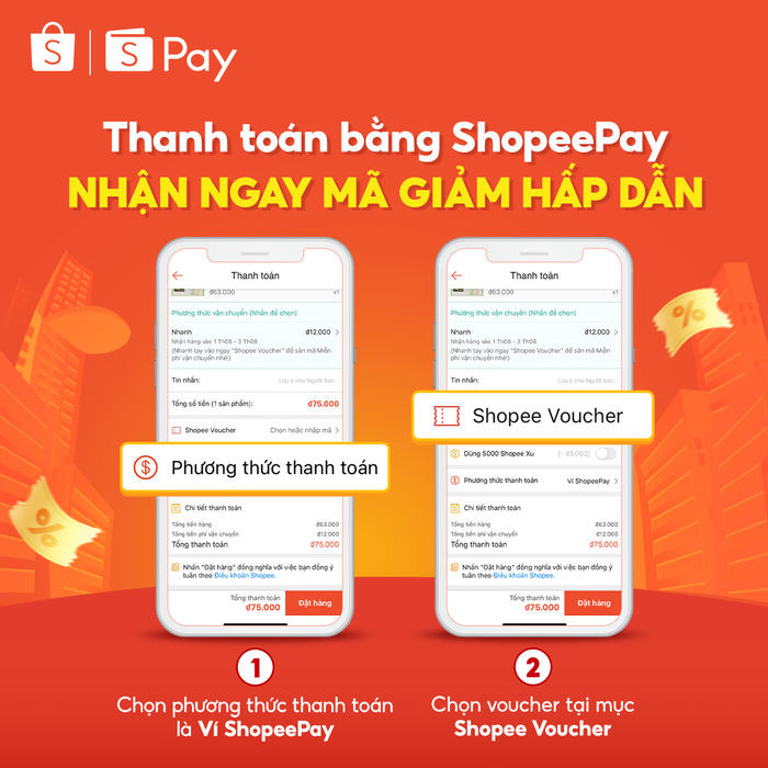 Hàng loạt voucher giảm đến 90K cho đơn từ 600K, voucher giảm đến 70K cho đơn từ 400K có sẵn tại mục “Shopee Voucher” dành riêng cho người dùng ví ShopeePay.