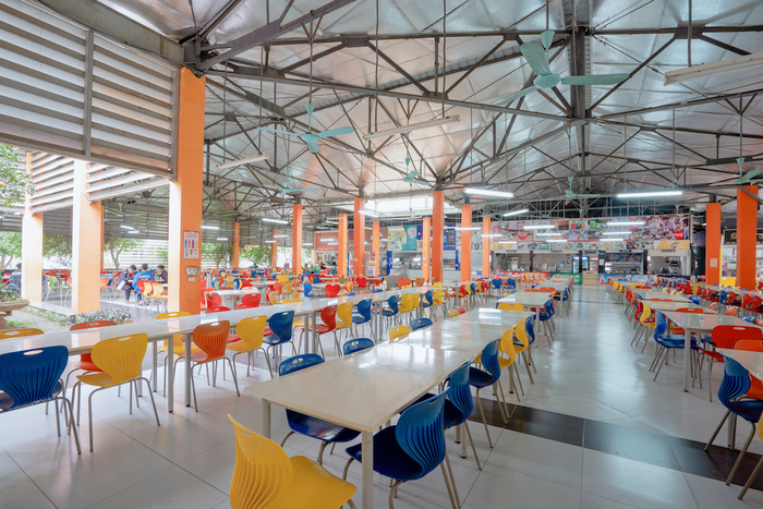 Canteen, siêu thị, tiệm cắt tóc – gội đầu, tiệm nail cùng các quán cafe giới trẻ cũng có mặt đồng bộ tại ĐH FPT campus Hà Nội. 