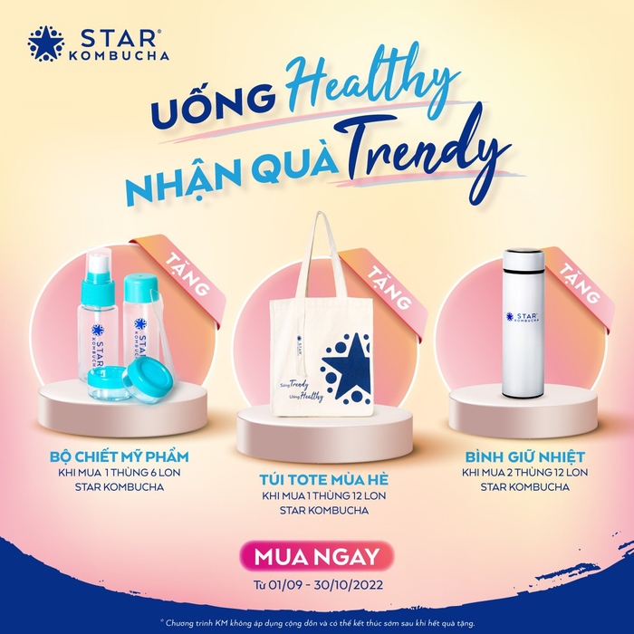 Mua Star Kombucha nhận loạt “hot trendy items” dù đi làm, đi học hay dạo phố đều vô cùng tiện lợi. 