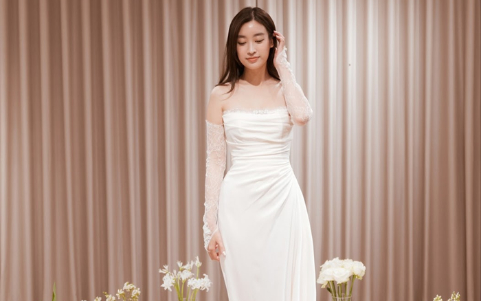 Hoa hậu Đỗ Mỹ Linh đẹp tựa nữ thần trong thiết kế váy cưới của NTK Phương Linh Ảnh 2