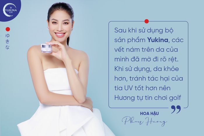 Làn da tươi trẻ, căng mướt của hoa hậu Phạm Hương nhờ Yukina