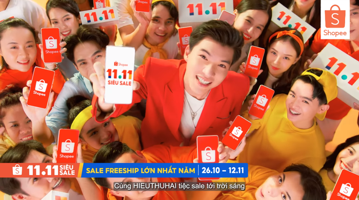 HIEUTHUHAI xuất hiện với vẻ đẹp trai “đốn tim” fan trong TVC quảng bá cho sự kiện 11.11 Siêu Sale của Shopee