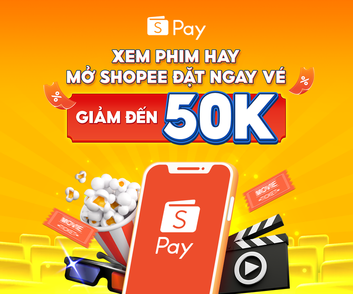 Ví ShopeePay tung nhiều ưu đãi hấp dẫn khi người dùng mua vé xem phim trực tuyến trên ứng dụng Shopee