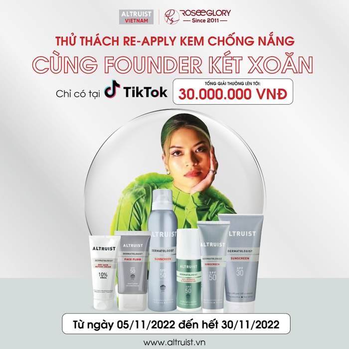 Thử thách “Re-apply Kem chống nắng cùng Founder Két Xoăn”.