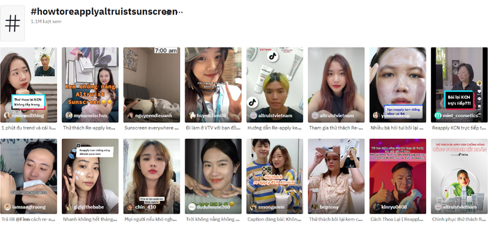 &nbsp;Loạt Tiktoker hào hứng đu trend Re-apply kem chống nắng cùng Altruist Sunscreen.