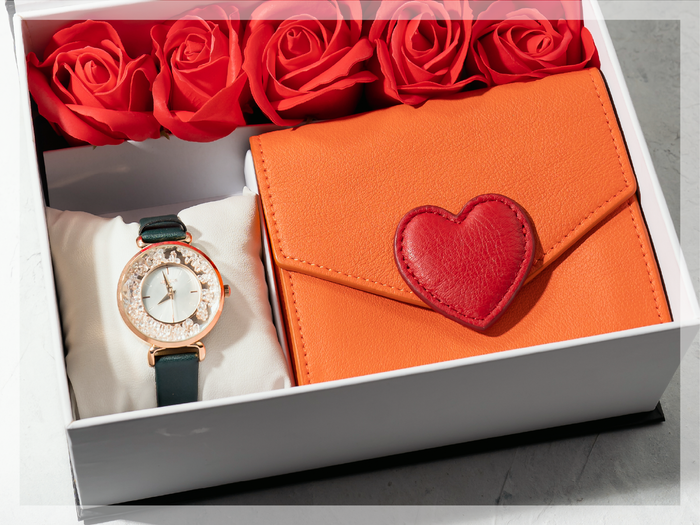 Đồng hồ Julius JA-1203C Ví Esme ES017 cam