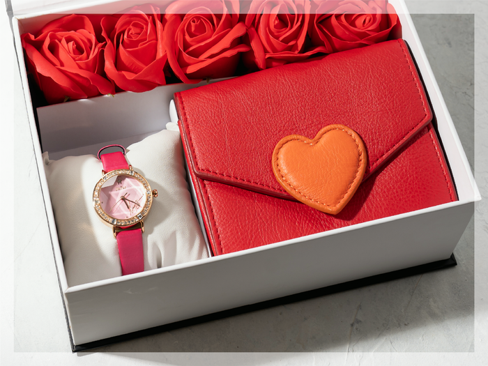 Đồng hồ Julius JA-823D Ví Esme ES017 đỏ