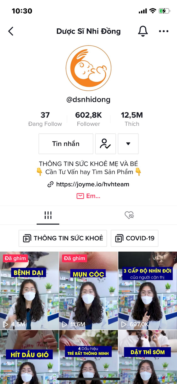 Kênh TikTok Dược sĩ Nhi Đồng - Giải pháp Marketing Chăm sóc sức khỏe và Dược Phẩm của Giám đốc MKT Tùng Pharma Ảnh 5