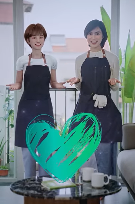 Hô biến ban công thành không gian tràn ngập sắc xanh cùng Hina và Helly Tống Ảnh 1