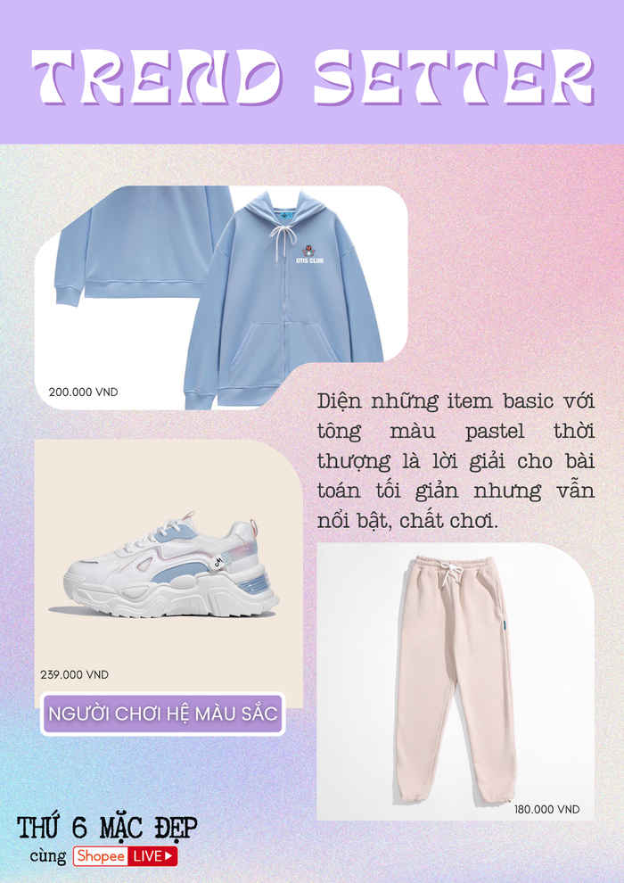 Bộ ba item xinh xắn dành cho những “tín đồ” sắc màu pastel nổi bật.