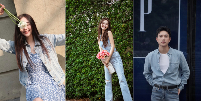 Trong khi cô nàng hot face Mai Chen mix chiếc áo khoác jeans cùng váy hoa xanh xinh xắn, thì JSOL và Nhung Gumiho lại chọn theo đuổi xu hướng với “style” denim on denim cực cool ngầu