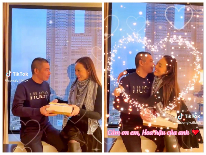 Công Lý bắt trend tặng vợ hộp quà Hoa hậu của anh đầy ngọt ngào